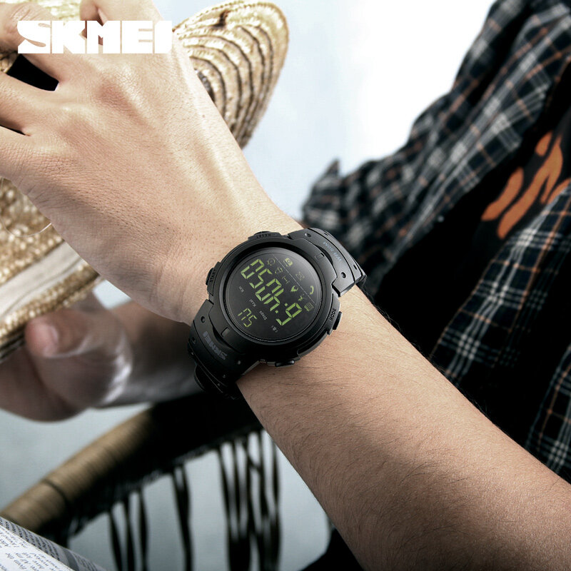 SKMEI męskie smart watch TopBrand moda Sport zegar krokomierz zdalna kamera kalorii Bluetooth inteligentny zegarek przypomnienie zegarek cyfrowy