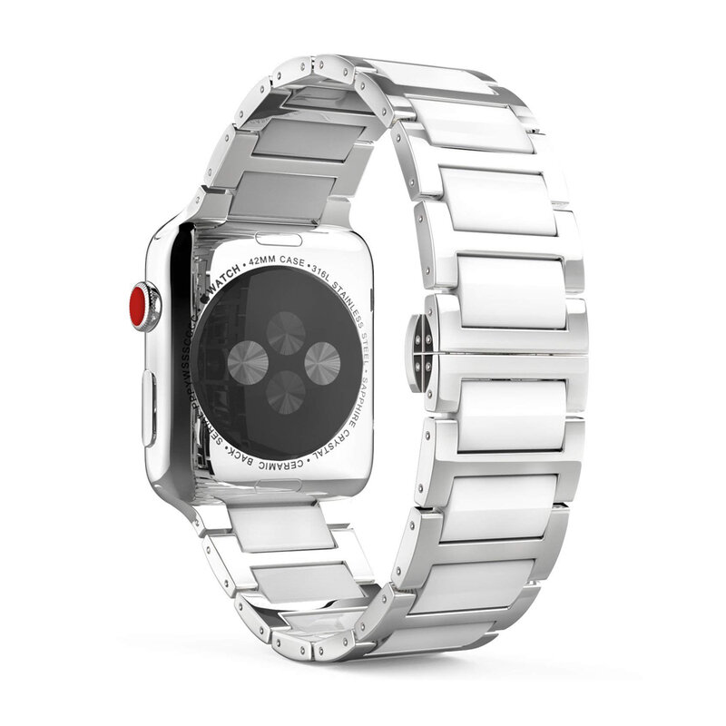OSRUI Cinturino In Acciaio Inox Per Apple watch band 42 millimetri 38 millimetri iWatch Serie 3/2/1 di Ceramica fasce di polso del Braccialetto di Collegamento cintura correa