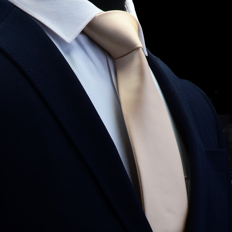 GUSLESON jakość żakardowy tkany jedwab stały krawat dla mężczyzn 8cm klasyczny zwykły krawat czerwony granatowy złoty żółty krawaty dla biznesu weselnego