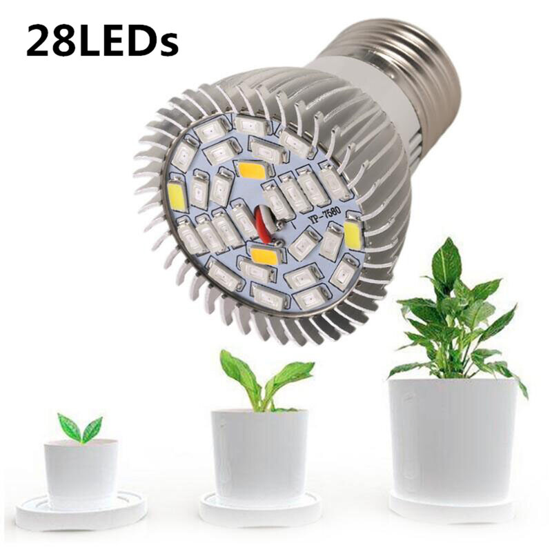 Светодиодный светильник для выращивания растений, 220 В, 18 светодиодный s 28 светодиодный s полный спектр E27 E14 GU10