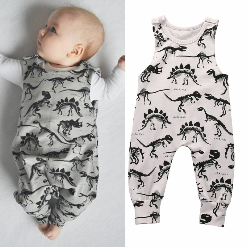 2017 Pudcoco dzieci dziecko dziewczyna chłopiec moda pajacyki marki nowy dinozaur śpioszki niemowlęce kombinezon bez rękawów, zwierzęta strój zestaw 1 sztuk Hot