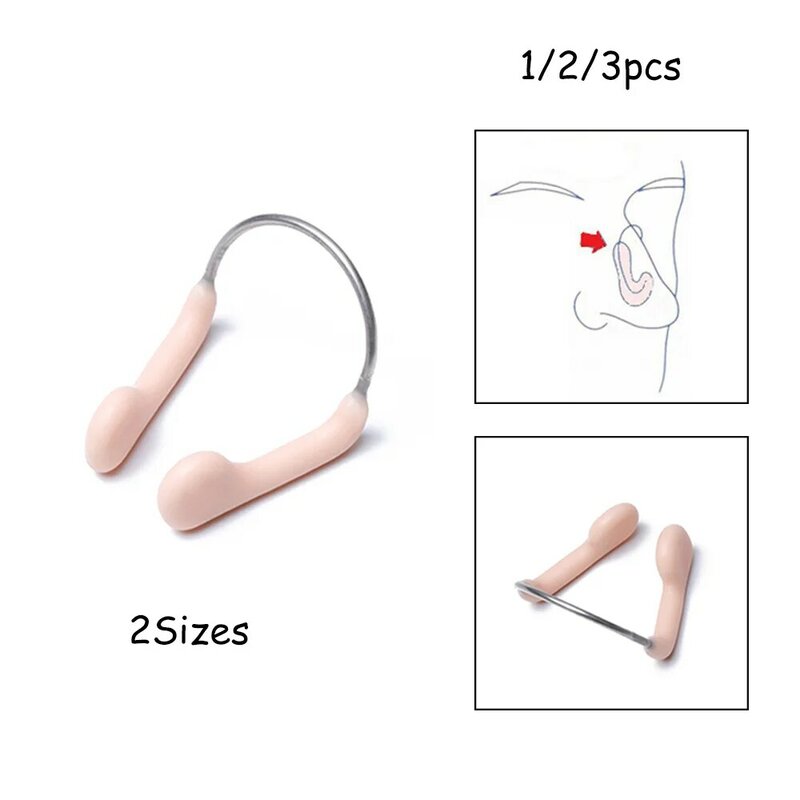 Durable Soft Silicone Non-skid Steel Wire Nose Clip For Swimming Diving Water Sports Skin Color Nose Clip Swimming Accessories