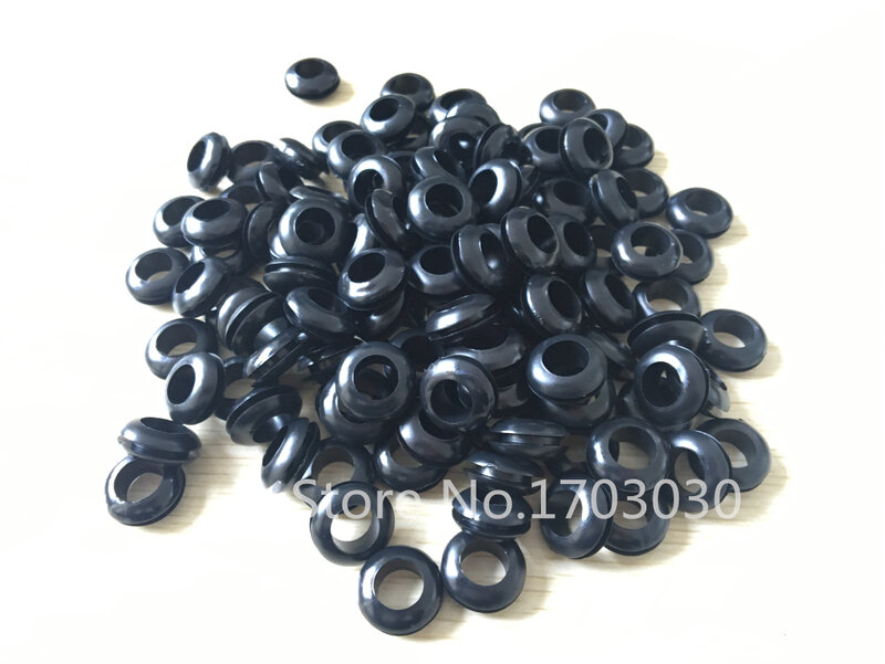 Grommets Blakc White Rubber Wiring Grommets Ring Cable Double-sided coil O-ring Seal ring 3mm/4mm/5mm/6mm/7mm/8mm/10mm 100 pcs