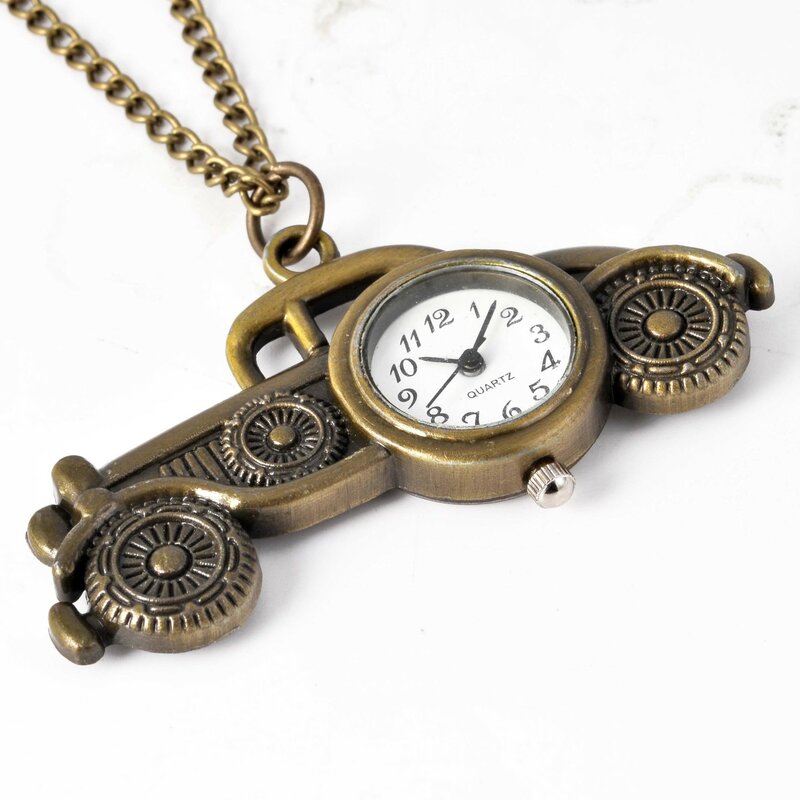 6112 античные бронзовые классические карманные часы, маленькие милые мини-часы с бронзовым кулоном, старые карманные часы для детского подарка
