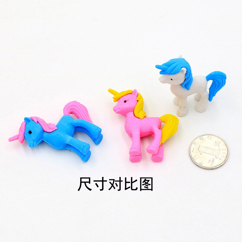 1 pz creativo cartone animato Pony carino animale gomma studente cancelleria all'ingrosso forniture per ufficio Kawaii