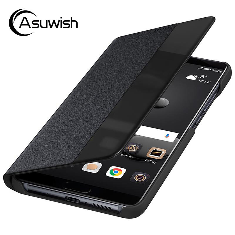 Smart View Flip Cover Leather Phone Case For Huawei Mate 10 Pro Mate10 10pro Mate10pro Luxury Magnetic Case Shockproof 360