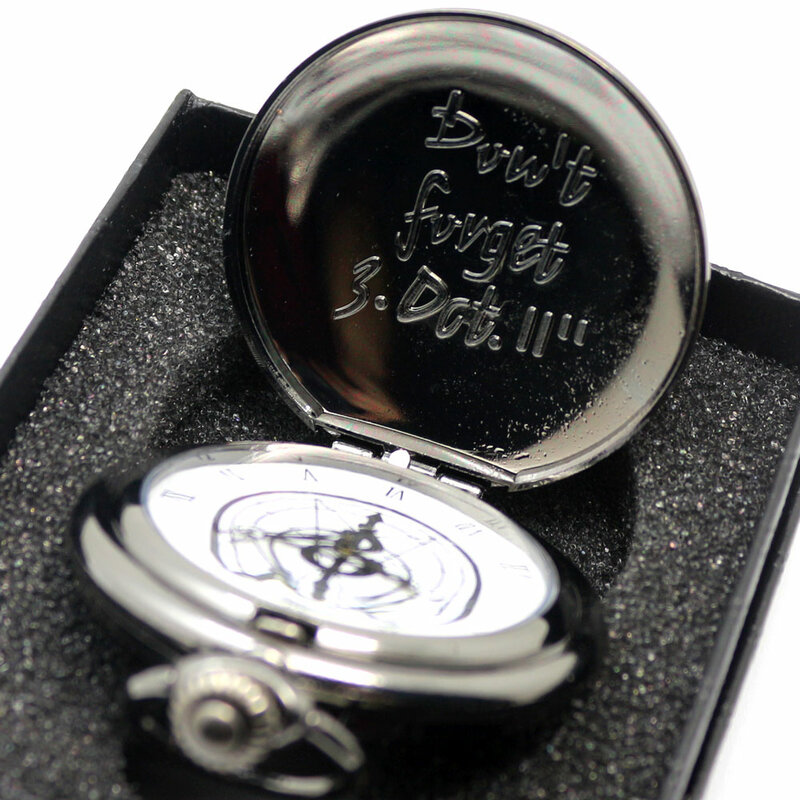 2018 nowy czarny Tone Fullmetal Alchemist zegarek kieszonkowy Cartoon kwarcowy zegar godziny Anime chłopcy prezent hurtownie