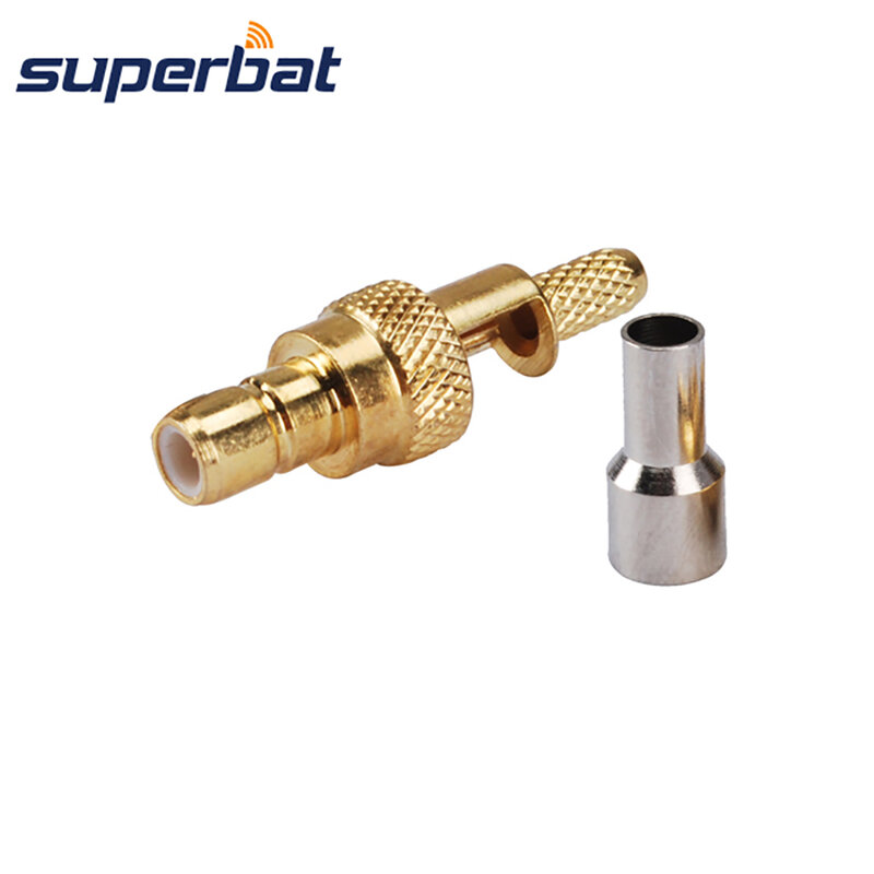 Superbat SMB Female Straight Solder Attachment RF Coaxial Connector for Cable RG174 RG178 1.13mm