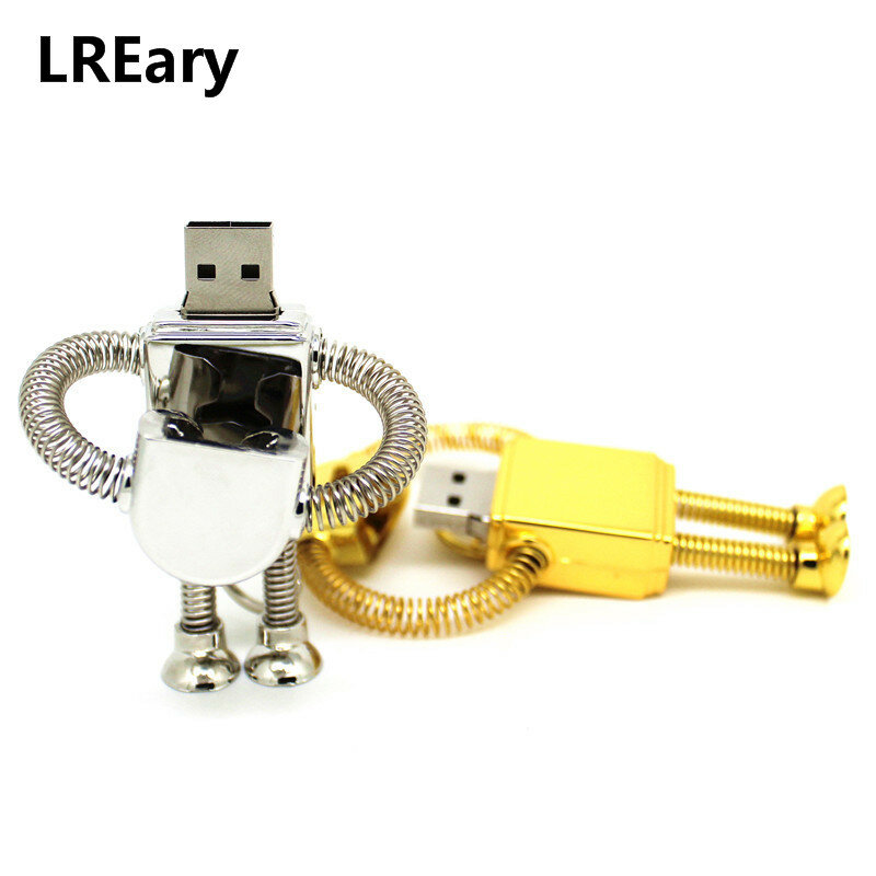 Clé USB robot à ressort en métal, clé USB avec porte-clés, clé USB, 64 Go, disque U avec porte-clés, 4 Go, 8 Go, 16 Go, 32 Go, 128 Mo