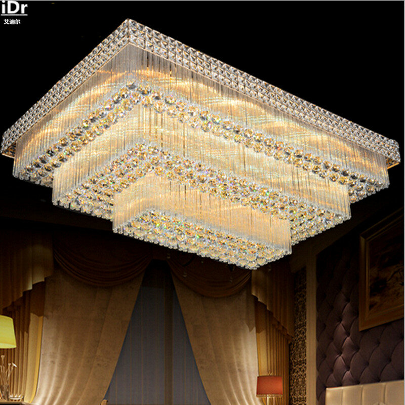 Lámpara rectangular de oro para sala de estar, luces LED de techo para restaurante, Rmy-069, fabricantes al por mayor
