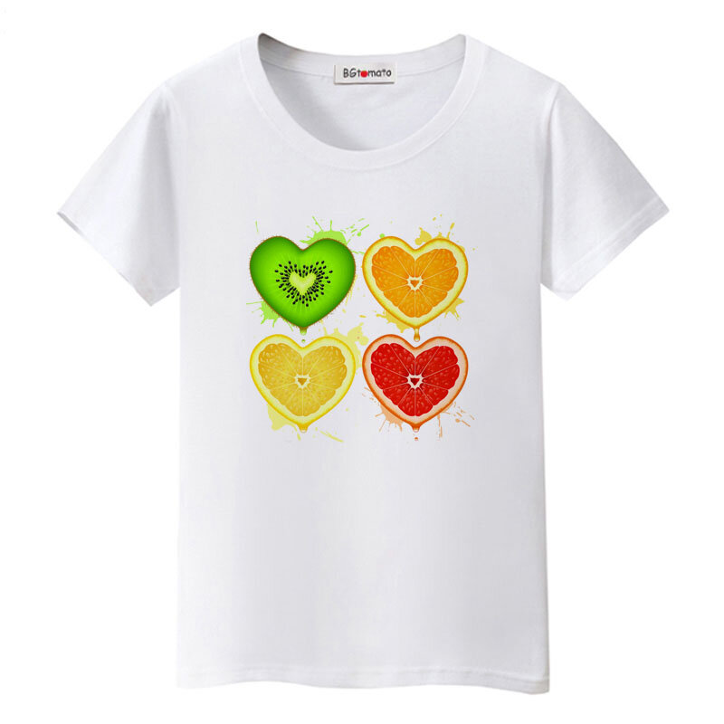 Футболка BGtomato карамельного цвета, красивая футболка с фруктами, футболка с потом, женская футболка в стиле харадзюку, милые топы, женская футболка