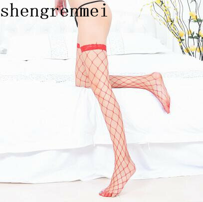 Shengrenmei 2019 Sexy Phương Tiện Truyền Thông Phụ Nữ Cô Gái Stockings Đùi Cao Còn Hàng Over The Knee Hàng Dệt Kim Lớn Lưới Nhỏ Dropshipping
