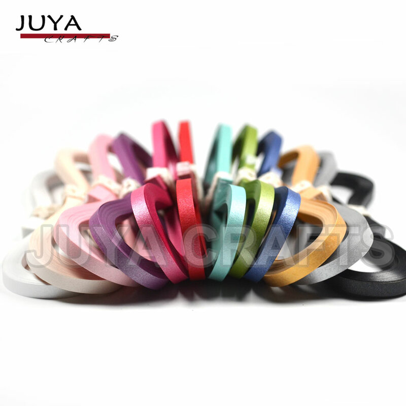 Juya – ensemble de Quilling de papier métallique, largeur disponible de 2/3/5/7/10mm, 355mm/bandes, 40 bandes/couleurs
