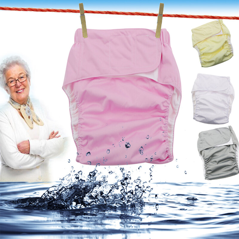3pcs Herbruikbare volwassen luiers voor ouderen en gehandicapten, verstelbare TPU jas Waterdicht incontinentie broek ondergoed D20
