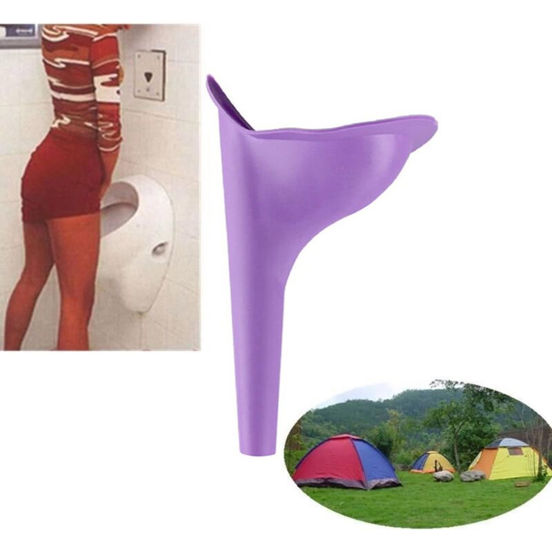 Urinario de mujer portátil para exteriores, 1 pieza, urinario femenino plegable, dispositivo de micción de silicona suave, soporte y orinar para acampar en viajes