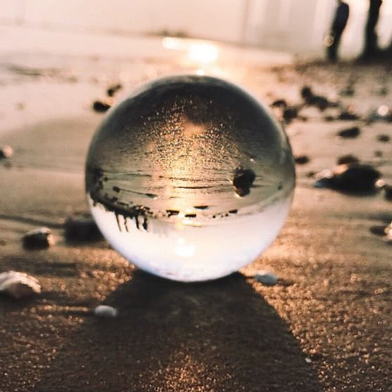Venda quente magia bola de cristal natural quartzo feng shui fotografia cristais de vidro artesanato viagem tirar fotos bolas decorativas