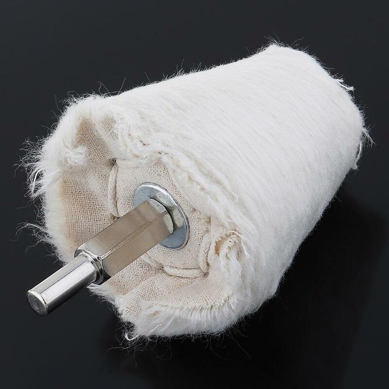 Almohadilla de algodón con forma de cono para pulido de superficies, almohadilla de pulido de espejo, rueda de pulido de tela blanca, 2 pulgadas
