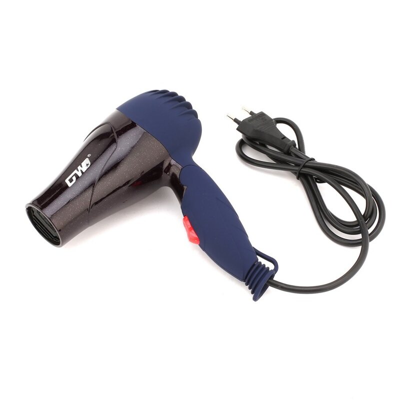 Secador de cabelo dobrável com cabo de 1500w, plugue eu, ventilador de baixo ruído para secar cabelo para casa, uso ao ar livre, viagem