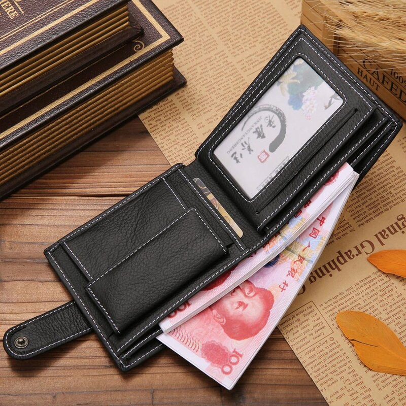 JINBAOLAI Leather Men Wallets Cow Leather Solid Sample Style Zipper Purse Man Card Horders Famous Brand High Quality Male Wallet