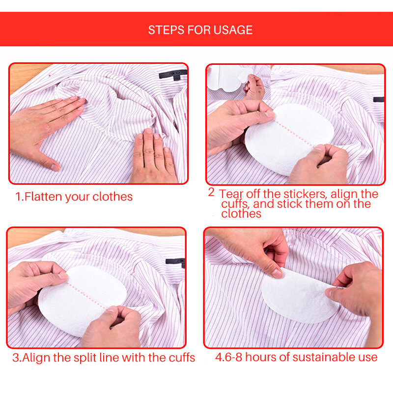 Almohadillas absorbentes para axilas y axilas, almohadillas de transpiración para el sudor, desodorante, vestido, axilas
