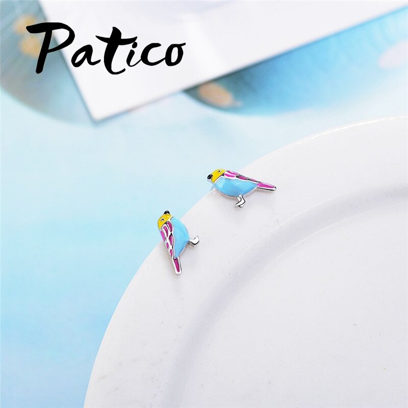 Women New Arrival Colorful Stud Earrings 925 Sterling Silver Fashion Wedding Engagement Party Jewelry Earrings For Girls