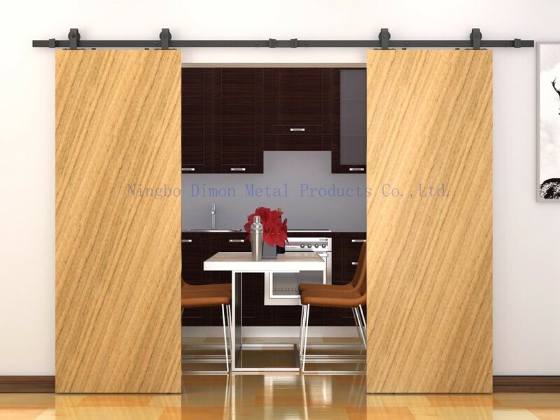 Dimon Customized America Style Sliding Wooden Door Hardware With Damper Kits DM-SDU 7208 With Soft Closing