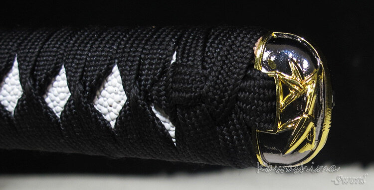 Katana japonesa de acero Real con ranura para la sangre frotada a mano, Color negro Tang completo, funda de madera negra afilada, espada decorativa