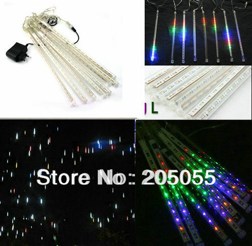 Nowa wersja! 50cm 8 tubek (20 diod LED/tuba) 160 diod LED String LED Meteor deszczownica żarówka dekoracja na choinkę-kolorowa