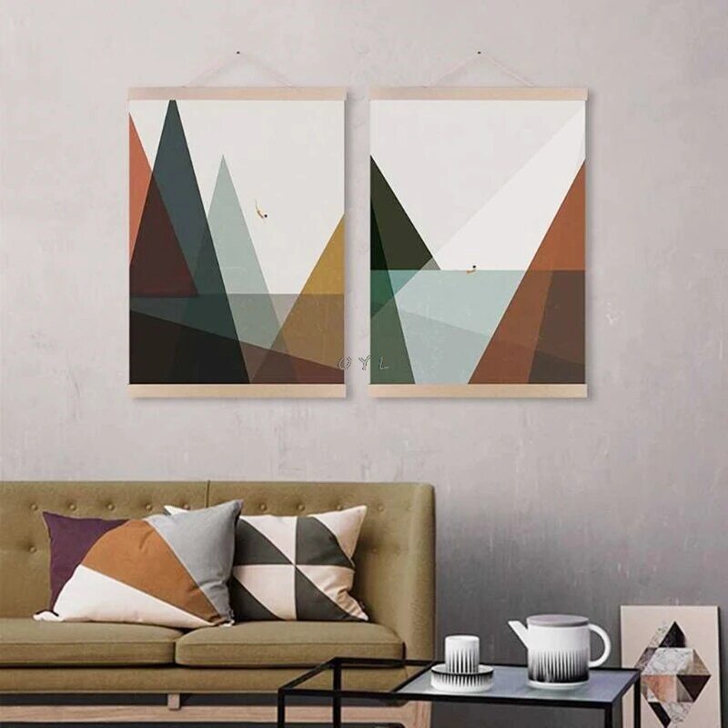 A4 Magnetic Wooden Picture Frames DIY Minimalist Photo Poster Painting Hanger Wall Art Home Decor