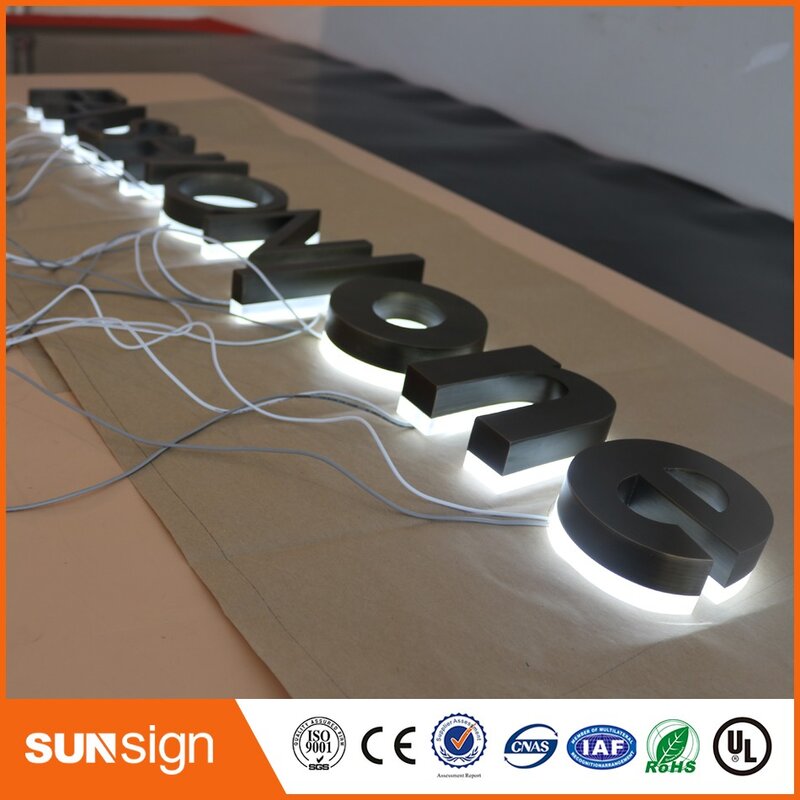 Archaize Stainless Steel 3d Bisnis Logo Sign Led Backlit Channel Huruf