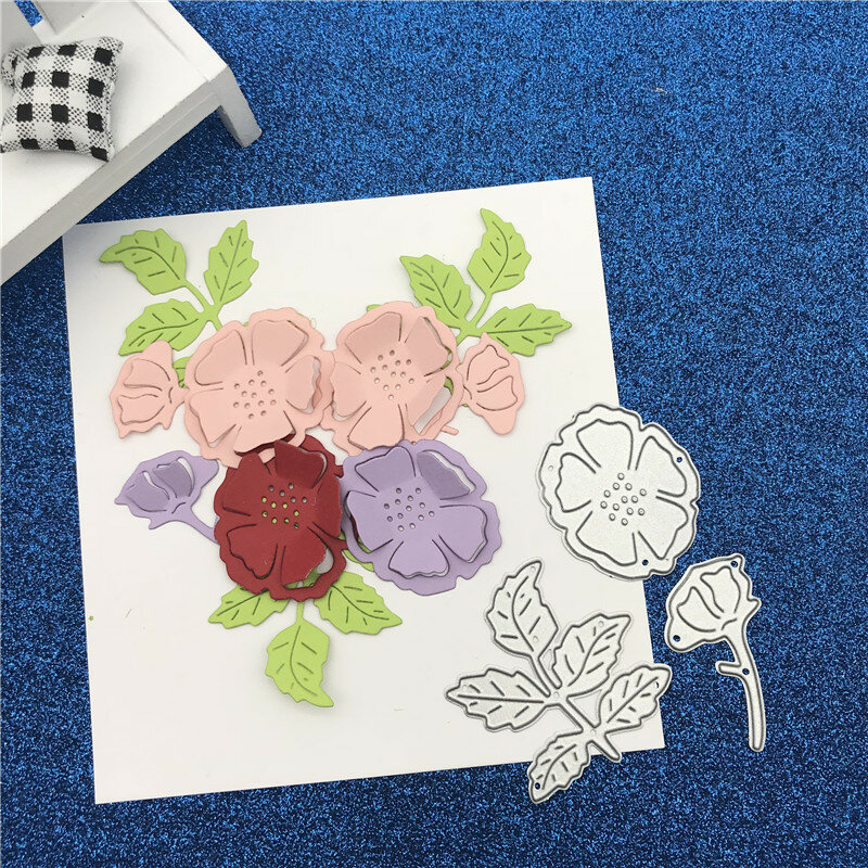 Bloem blad Metalen Stansmessen Stencils Voor Card Making Decoratieve Embossing Pak Papier Kaarten Stempel DIY