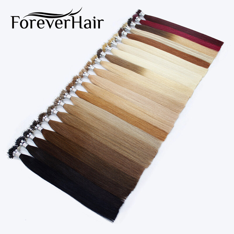 FOREVER HAIR CharacterRing Hair-Extensions de cheveux 100% humains Remy, 0.8 gumental, 16 ", 18", 20 ", Platinum Blonde, European Micro Beads, 50 Pcs