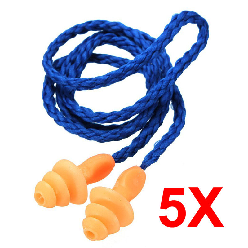 5Pcs Authentic Soft Silicone Corded Ear Plugs Noise Reduction Christmas Tree Earplugs Protective Earmuffs SN-Hot