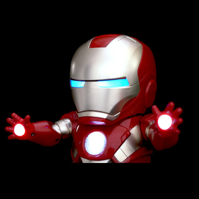 Marvel nowe gorące Avengers zabawki taniec Iron Man Robot z muzyką latarka Tony Stark Electric Action figurka zabawka dla dzieci prezent