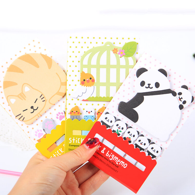 1PC Cute Cat Panda N Times Sticky Notes Memo Pad Paper Sticker blocco note regalo cancelleria per ufficio Escolar