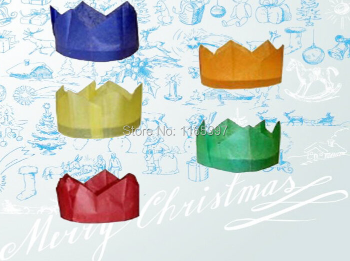 Groothandel 144 st kerst tissuepapier crown cap maken kits voor kerst cracker kroon papier hoed tissuepapier hoed