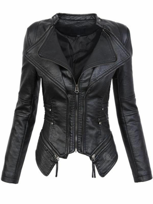 Jaqueta de couro PU de motocicleta para mulheres, casaco motorcy, outerwear preto, moda gótica, quente, inverno, outono, 2019