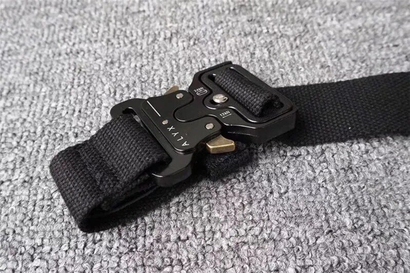 ALYX-cinturón de seguridad con botón de Metal para montaña rusa, cinturón de lona de estilo Hip hop, 128cm