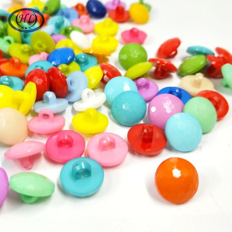 HL 50/100pcs Round Shank Mix Colors Plastic Buttons DIY Crafts Childrren's Clothing Accessories  Sewing Notions 12MM