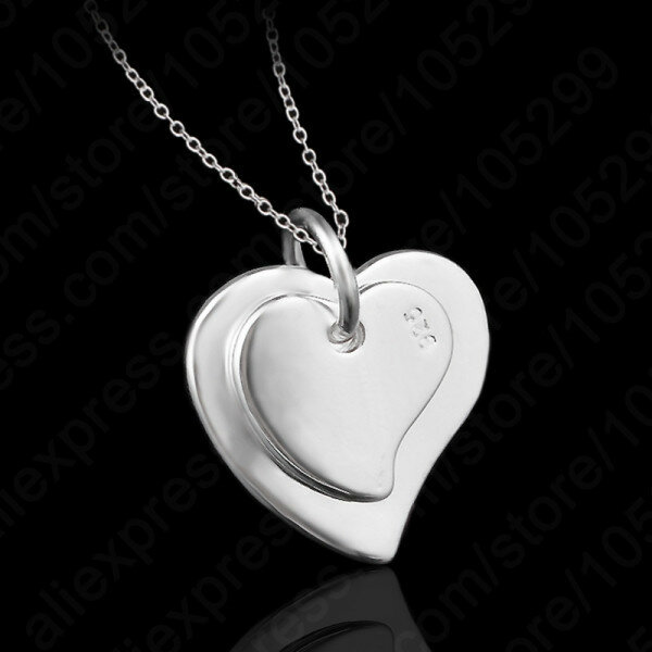 925 Sterling Silver naszyjniki naszyjnik w kształcie serca kobiety hurtownie darmowa wysyłka wedding Party biżuteria