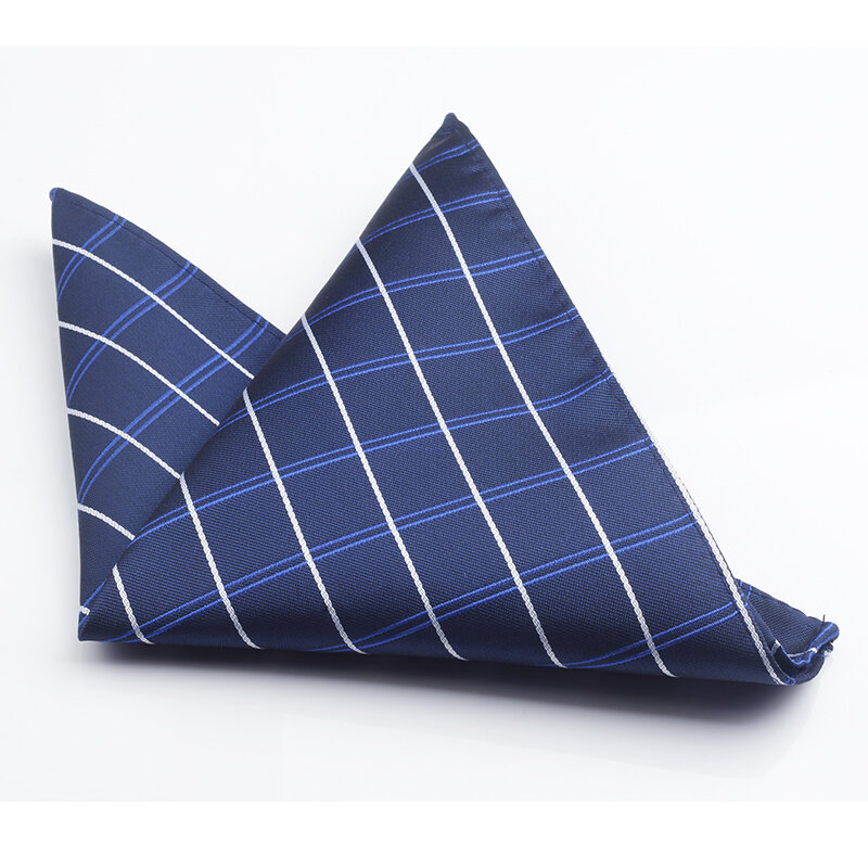 New 10 Colors Handkerchiefs Woven Plaid Paisly Striped Hanky Men's Business Casual Square Pockets Handkerchief Wedding Hankies