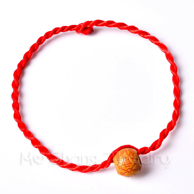 Fashion Peach Wood Red Rope Chain Handmade 12 Styles Red Rope Lucky Bracelets For Women Men Gift For Lover Couple Gift