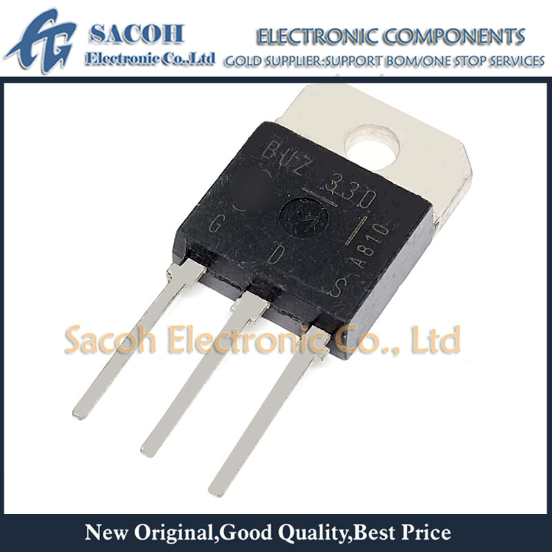 강력한 N-ch 파워 MOSFET 트랜지스터, BUZ330 TO-218, 9.5A, 500V, 정품 리퍼브, 10 개/몫
