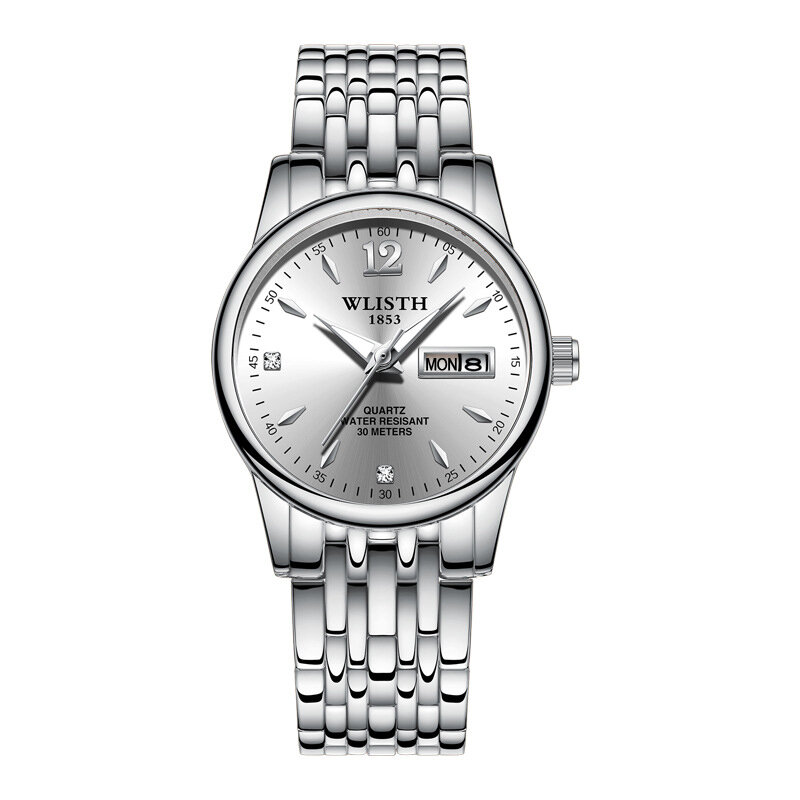 WLISTH – montre-bracelet à Quartz en acier inoxydable pour femmes, couleur or Rose, marque de luxe, tendance, Date de la semaine
