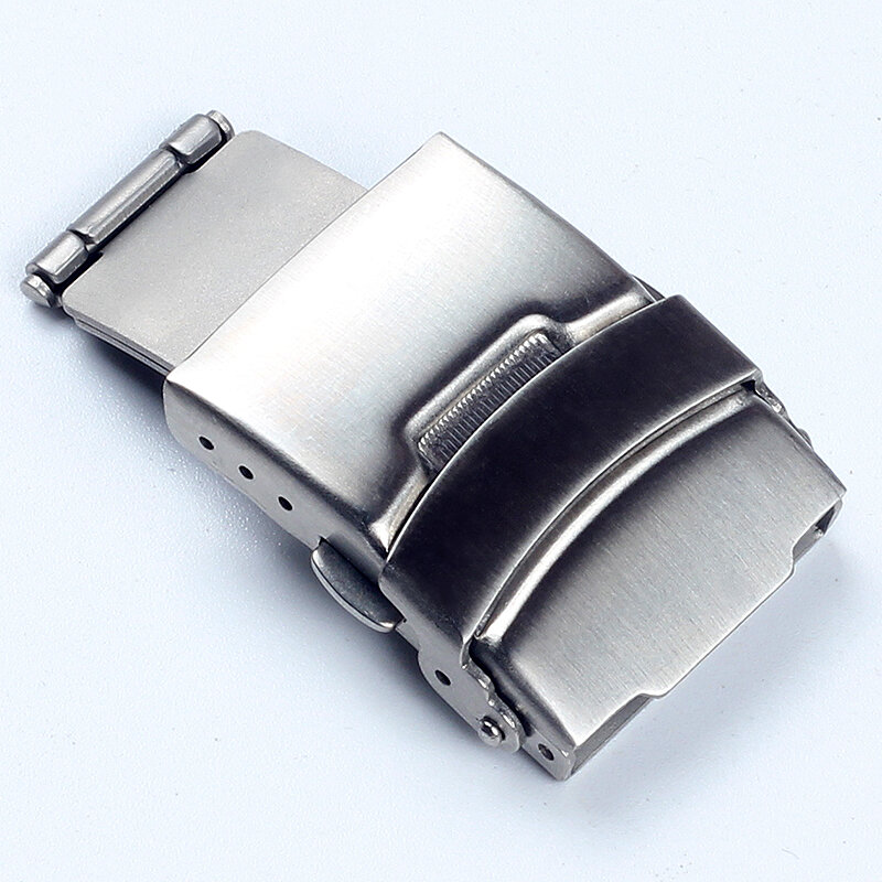 Boucle de montre en acier inoxydable, 16mm, 18mm, 20mm, 24mm, fermoir argenté, boucle pliable