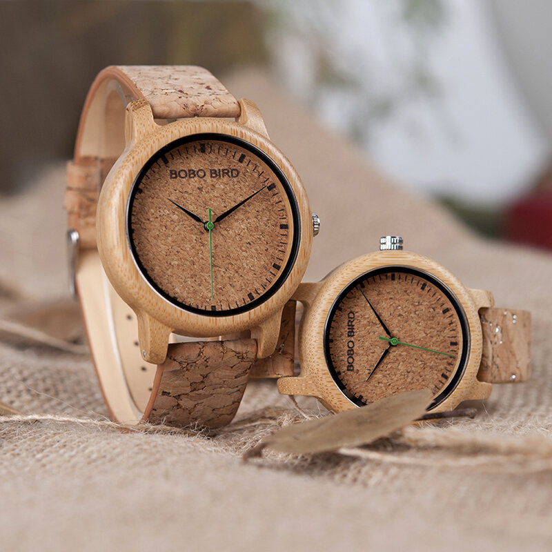 Bobo bird m12 relógio de pulso de madeira e bambu, relógio de quartzo de madeira para homens e mulheres, relógios de luxo de marca superior com movimento japonês como presente