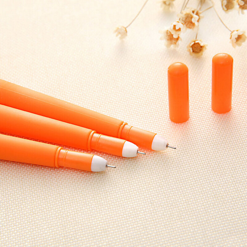 Lindo Kawaii forma de zanahoria Gel pluma papelería escritura bolígrafos Oficina escuela papelería suministros