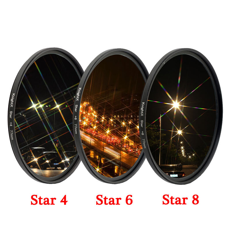 KnightX Star Line 52MM 55MM 58MM 67MM 77MM Camera Lens Filter For canon eos sony nikon d3300 400d 18-135 d5100 photo photography