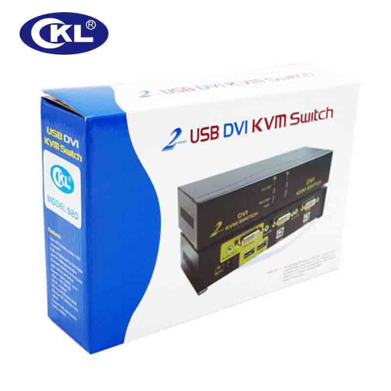 Conmutador de Salida 2 en 1 para teclado, Video y ratón, con Audio, compatible con DVI, HDCP, CKL-92D, CKL 2017, 2 puertos USB DVI KVM