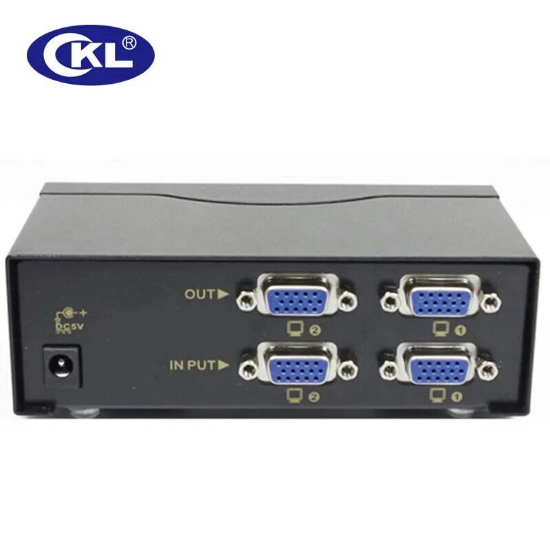 CKL VGA Beralih Splitter 2 di 2/4 Dukungan 2048*1536 450 MHz untuk PC Monitor TV Proyektor Logam CKL-222B & CKL-224B